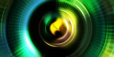 Parlayan neon ışıkları. Parlak sunum tasarım şablonu. Fotoğraf makinesi konsepti. Soyut arkaplan. Dönen ışık ışınları. Hareketli kavramsal duvar kağıdı. Grafik dijital illüstrasyon. 