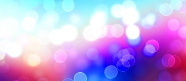 Kavramsal ışıklar duvar kağıdı. Güzel soyut çok renkli bokeh çemberleri parçacıklarla çevrili. Metninizi veya başlığınızı göstermek için boşluk ile odaklanmış olmayan canlı illüstrasyon. 
