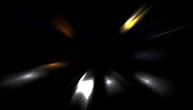 Parlayan ışıkları hareket ettirmenin havalı arka planı. Tasarımınız için canlı renkli bir portal şablonu. Işık ışınları ve hareket halindeki ışıldayan parçacıklar bir solucan deliği şekli oluşturuyor..