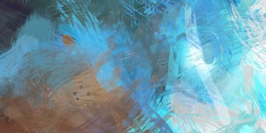 Soyut arkaplanda pürüzlü fırça darbeleri. Fırça boyası. Renkli boya darbeleri. Eşsiz duvar sanatı. Tuvaldeki modern sanat. Renkli çağdaş sanat eserleri.