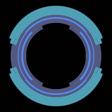 Fütürist dairesel gövde arayüzü elementi. Soyut çember geometrik arkaplan. Dijital teknolojinin grafiksel çizimi.