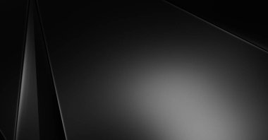 Lüks minimalist tasarım. Fütürist şablon. Karanlık elementleri olan birinci sınıf soyut duvar kâğıdı. Zarif bir zemin. Siyah üç boyutlu geometrik arkaplan. Poster, broşür, sunum için tasarım.