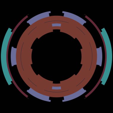 Fütürist dairesel gövde arayüzü elementi. Soyut çember geometrik arkaplan. Dijital teknolojinin grafiksel çizimi.