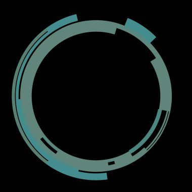 Fütürist dairesel gövde arayüzü elementi. Soyut çember geometrik arkaplan. Dijital teknolojinin grafiksel çizimi.