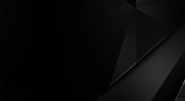 Lüks minimalist tasarım. Fütürist şablon. Karanlık elementleri olan birinci sınıf soyut duvar kâğıdı. Zarif bir zemin. Siyah üç boyutlu geometrik arkaplan. Poster, broşür, sunum için tasarım.