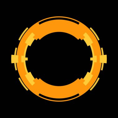 Fütürist dairesel gövde arayüzü elementi. Soyut çember geometrik arkaplan. Dijital teknolojinin grafiksel çizimi.