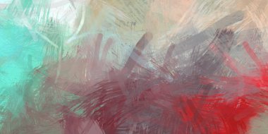 Soyut arkaplanda pürüzlü fırça darbeleri. Fırça boyası. Renkli boya darbeleri. Eşsiz duvar sanatı. Tuvaldeki modern sanat. Renkli çağdaş sanat eserleri.