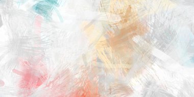 Soyut arkaplanda pürüzlü fırça darbeleri. Fırça boyası. Renkli boya darbeleri. Eşsiz duvar sanatı. Tuvaldeki modern sanat. Renkli çağdaş sanat eserleri.