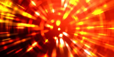 Parlayan ışıkları hareket ettirmenin havalı arka planı. Tasarımınız için canlı renkli bir portal şablonu. Işık ışınları ve hareket halindeki ışıldayan parçacıklar bir solucan deliği şekli oluşturuyor..