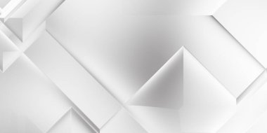 Beyaz 3d geometrik arka plan. Karanlık elementleri olan birinci sınıf soyut duvar kâğıdı. Poster, broşür, sunum ve web sitesi için özel tasarım. Moda lüks minimalist tasarım. Geometrik şablon. 