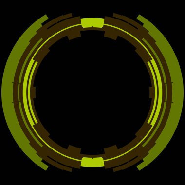 Fütürist dairesel gövde arayüzü elementi. Soyut çember geometrik arkaplan. Dijital teknolojinin grafiksel çizimi.
