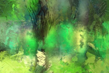 Soyut arkaplanda pürüzlü fırça darbeleri. Fırça boyası. Renkli boya darbeleri. Eşsiz duvar sanatı. Tuvaldeki modern sanat. Renkli çağdaş sanat eserleri.