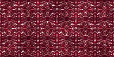 Renkli kumaş arka planında moda tarzında gümüş örgü süsü olan lüks, kusursuz bir şablon. Duvar kağıtları ve tekstil baskısı için tasarım. Lüks, ışıl ışıl metalimsi fantezi dokusu.