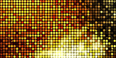 Parlayan ışıklar siyah arka planda parti izleri. Sahne veya stadyum ışıklarının dijital illüstrasyonu. Parlak desenli duvar kağıdı. Sahne ışıkları ile renkli ışıkların ihtişamlı arkaplanı.