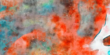 Kova desenli illüstrasyon. Çağdaş ve modern doku. Soyut renk boyama arka planı. Yaratıcı ve sanatsal duvar kağıdı. Fırçalanmış şekilleri ve lekeleri olan sanatsal duvar..