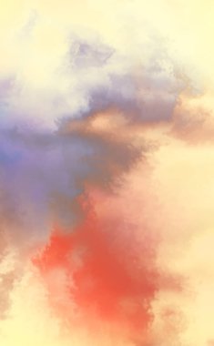 Modern fırça darbeleri. Poster, duvar sanatı, afiş, kart, kitap kapağı veya ambalaj için rahatlatıcı kompozisyonun yumuşak renkli çizimi. Pastel renklerle suluboya. 