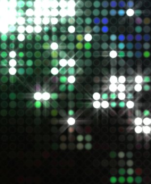 Parlak desenli duvar kağıdı. Sahne ışıkları olan renkli ışıkların ihtişamlı arkaplanı. Parlayan ışıklar siyah arka planda parti izleri. Sahne veya stadyum ışıklarının dijital illüstrasyonu. 