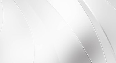 3 boyutlu illüstrasyon. Beyaz kıvrımlı yüzey. Lüks dokuma duvar kağıdı. Zarif bir zemin. Soyut fütüristik geçmiş. Minimalist geometrik kapak tasarımı. Çarpık beyaz çizgiler.