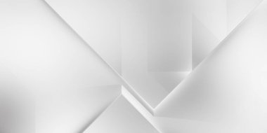 Beyaz 3d geometrik arka plan. Karanlık elementleri olan birinci sınıf soyut duvar kâğıdı. Poster, broşür, sunum ve web sitesi için özel tasarım. Moda lüks minimalist tasarım. Geometrik şablon. 