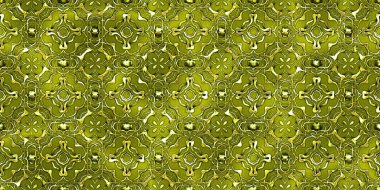 Renkli kumaş arka planında moda tarzında gümüş örgü süsü olan lüks, kusursuz bir şablon. Duvar kağıtları ve tekstil baskısı için tasarım. Lüks, ışıl ışıl metalimsi fantezi dokusu.