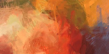 Soyut arkaplanda pürüzlü fırça darbeleri. Fırça boyası. Renkli boya darbeleri. Eşsiz duvar sanatı. Tuvaldeki modern sanat. Renkli çağdaş sanat eserleri.