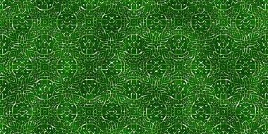 Renkli kumaş arka planında moda tarzında gümüş örgü süsü olan lüks, kusursuz bir şablon. Duvar kağıtları ve tekstil baskısı için tasarım. Lüks, ışıl ışıl metalimsi fantezi dokusu.