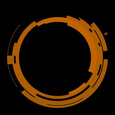 Fütürist dairesel gövde arayüzü elementi. Soyut çember geometrik arkaplan. Dijital teknolojinin grafiksel çizimi.