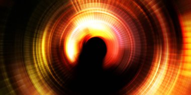 Parlayan neon ışıkları. Parlak sunum tasarım şablonu. Fotoğraf makinesi konsepti. Soyut arkaplan. Dönen ışık ışınları. Hareketli kavramsal duvar kağıdı. Grafik dijital illüstrasyon. 