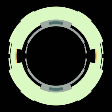 Fütürist dairesel gövde arayüzü elementi. Soyut çember geometrik arkaplan. Dijital teknolojinin grafiksel çizimi.