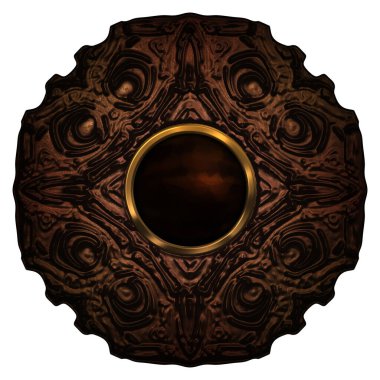 Beyaz arka planda izole bir mücevher. Mücevherli bir fantezi mücevherin 3 boyutlu görüntüsü. Masal elementi. Lüks grafik duvar kağıdı.