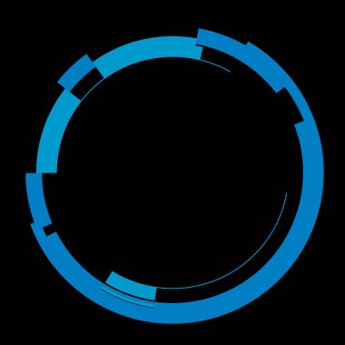 Fütürist dairesel gövde arayüzü elementi. Soyut çember geometrik arkaplan. Dijital teknolojinin grafiksel çizimi.