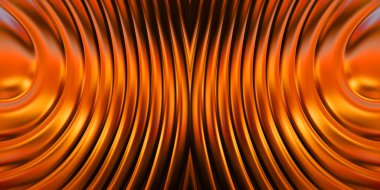 Renkli dalgalı yansıtıcı duvar kağıdının üç boyutlu çizimi. Duvar kağıdı, afiş, arkaplan, kart, kitap kapağı veya web sitesi için grafiksel illüstrasyon. Soyut parlak arkaplan.