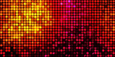 Parlayan ışıklar siyah arka planda parti izleri. Sahne veya stadyum ışıklarının dijital illüstrasyonu. Parlak desenli duvar kağıdı. Sahne ışıkları ile renkli ışıkların ihtişamlı arkaplanı.