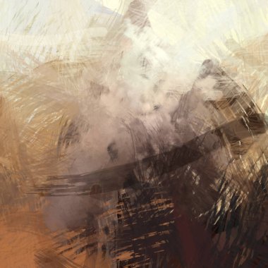 Soyut arkaplanda pürüzlü fırça darbeleri. Fırça boyası. Renkli boya darbeleri. Eşsiz duvar sanatı. Tuvaldeki modern sanat. Renkli çağdaş sanat eserleri.