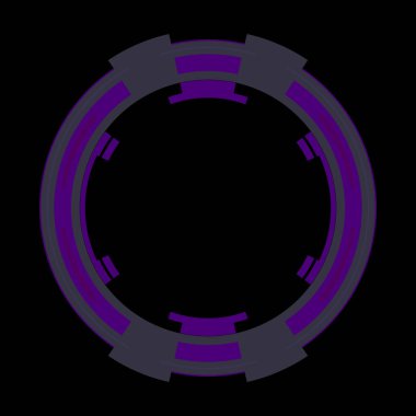 Fütürist dairesel gövde arayüzü elementi. Soyut çember geometrik arkaplan. Dijital teknolojinin grafiksel çizimi.