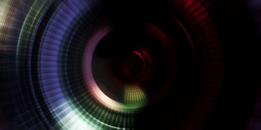 Parlayan neon ışıkları. Parlak sunum tasarım şablonu. Fotoğraf makinesi konsepti. Soyut arkaplan. Dönen ışık ışınları. Hareketli kavramsal duvar kağıdı. Grafik dijital illüstrasyon. 