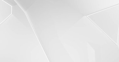 Beyaz 3d geometrik arka plan. Fütürist şablon. Karanlık elementleri olan birinci sınıf soyut duvar kâğıdı. Zarif bir zemin. Lüks minimalist tasarım. Poster, broşür, sunum için tasarım.