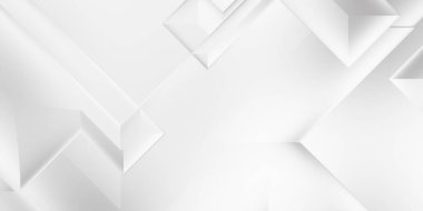 Beyaz 3d geometrik arka plan. Karanlık elementleri olan birinci sınıf soyut duvar kâğıdı. Poster, broşür, sunum ve web sitesi için özel tasarım. Moda lüks minimalist tasarım. Geometrik şablon. 