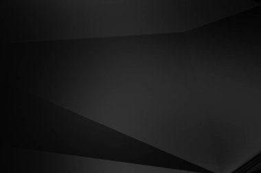 Lüks minimalist tasarım. Fütürist şablon. Karanlık elementleri olan birinci sınıf soyut duvar kâğıdı. Zarif bir zemin. Siyah üç boyutlu geometrik arkaplan. Poster, broşür, sunum için tasarım.