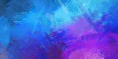 Soyut arkaplanda pürüzlü fırça darbeleri. Fırça boyası. Renkli boya darbeleri. Eşsiz duvar sanatı. Tuvaldeki modern sanat. Renkli çağdaş sanat eserleri.