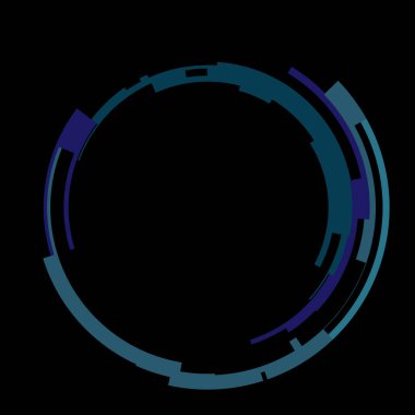 Fütürist dairesel gövde arayüzü elementi. Soyut çember geometrik arkaplan. Dijital teknolojinin grafiksel çizimi.