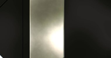 Üç boyutlu metalik doku. Uzay gemisi desenli yüzey. Aydınlık ve karanlık paneller. Fütürist soyut duvar kağıdı. Geometrik teknolojik yansıtıcı arkaplan.