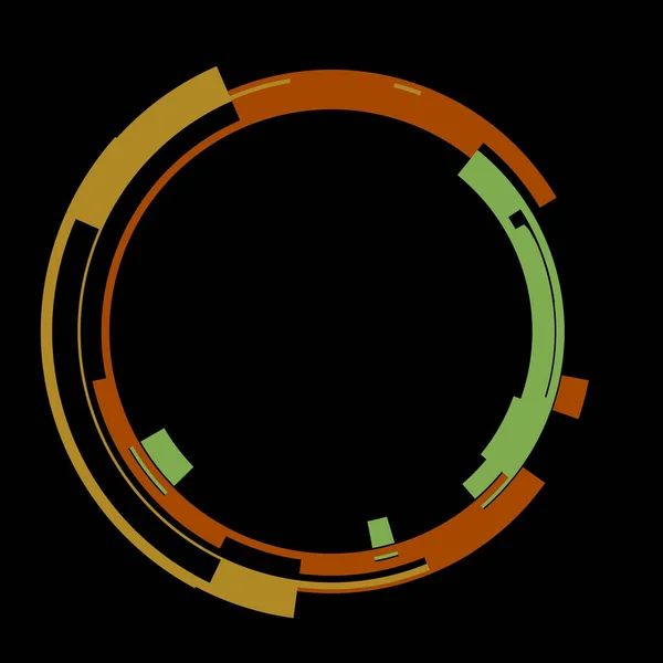 未来的な円形のハードインターフェイス要素 抽象円幾何学的背景 デジタル技術のグラフィックイラスト — ストック写真