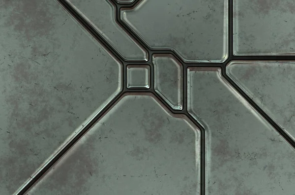 Futuristische Konzeptgestaltung Hintergrund Raumschiff Textur Tapete Oberfläche Aus Gebürsteter Technologie — Stockfoto