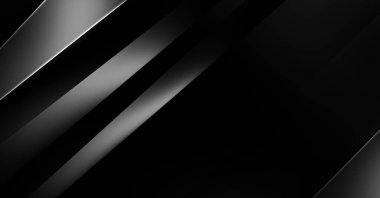 Geometrik katmanlı 3 boyutlu siyah arkaplan. Soyut koyu fütüristik duvar kağıdı. Zarif, parlak çizgili arka plan. Poster, broşür, sunum ve web sitesi için geometrik şablon tasarımı.