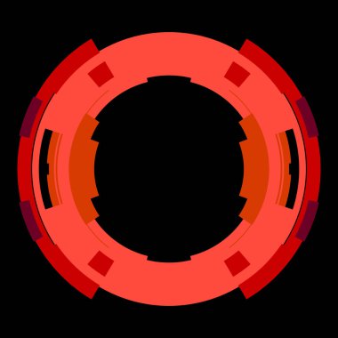 Fütürist dairesel gövde arayüzü elementi. Soyut çember geometrik arkaplan. Dijital teknolojinin grafiksel çizimi.