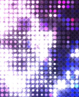 Parlak desenli duvar kağıdı. Sahne ışıkları olan renkli ışıkların ihtişamlı arkaplanı. Parlayan ışıklar siyah arka planda parti izleri. Sahne veya stadyum ışıklarının dijital illüstrasyonu. 