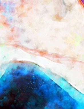 Kova desenli illüstrasyon. Çağdaş ve modern doku. Soyut renk boyama arka planı. Yaratıcı ve sanatsal duvar kağıdı. Fırçalanmış şekilleri ve lekeleri olan sanatsal duvar..