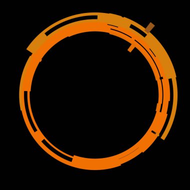 Fütürist dairesel gövde arayüzü elementi. Soyut çember geometrik arkaplan. Dijital teknolojinin grafiksel çizimi.