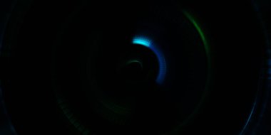 Parlayan neon ışıkları. Parlak sunum tasarım şablonu. Fotoğraf makinesi konsepti. Soyut arkaplan. Dönen ışık ışınları. Hareketli kavramsal duvar kağıdı. Grafik dijital illüstrasyon. 